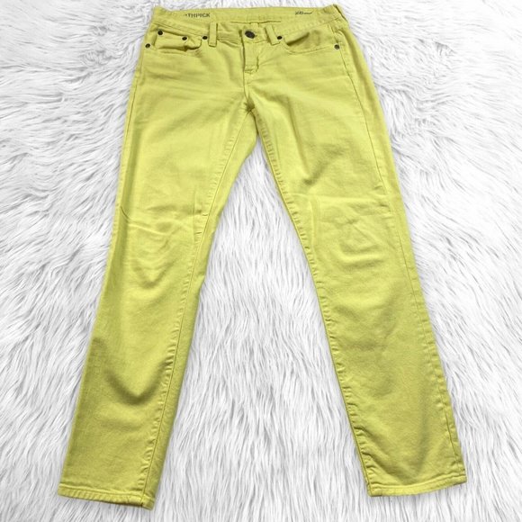 J. Crew Denim - J. Crew Toothpick Ankle Jeans Lemon Yellow Size 28